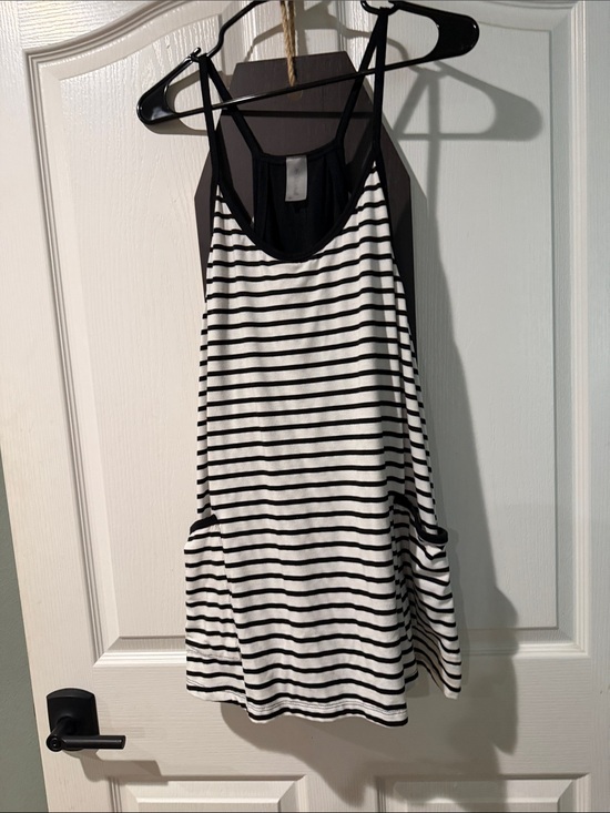Altar'd State Dresses & Skirts - As revival Striped Black & White Tank Dress with shorts built in